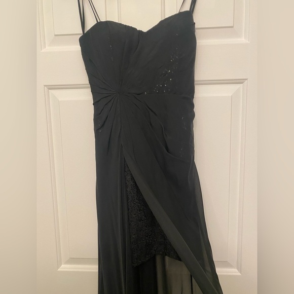 Aidan Mattox Black Strapless Gown - Picture 4 of 6